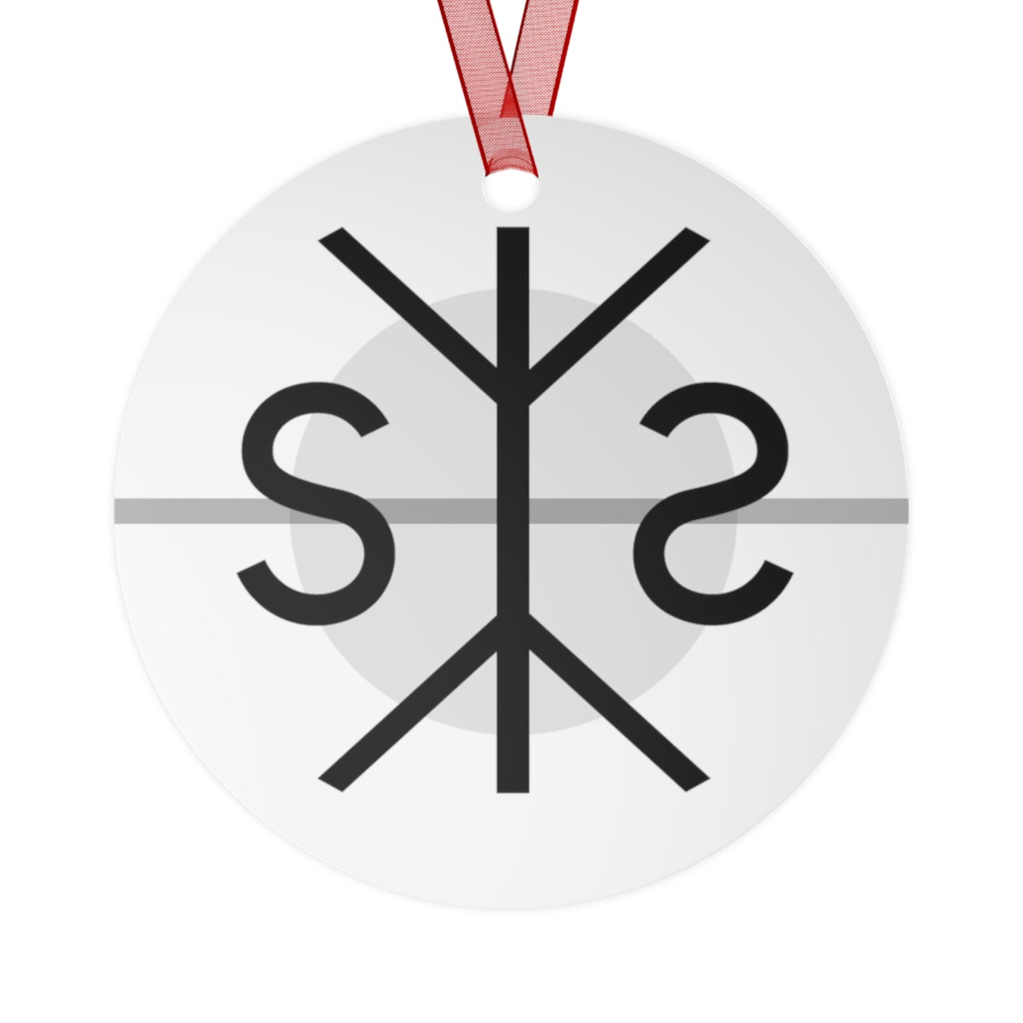 Stoneside Logo Metal Ornament — Minimalist Black & White Band/Monogram Holiday Decoration