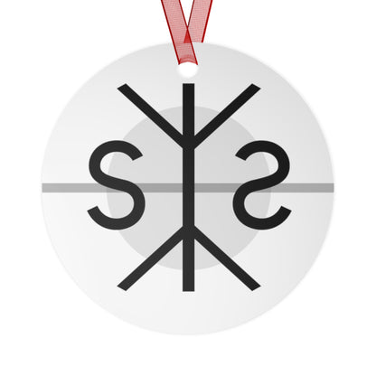 Stoneside Logo Metal Ornament — Minimalist Black & White Band/Monogram Holiday Decoration